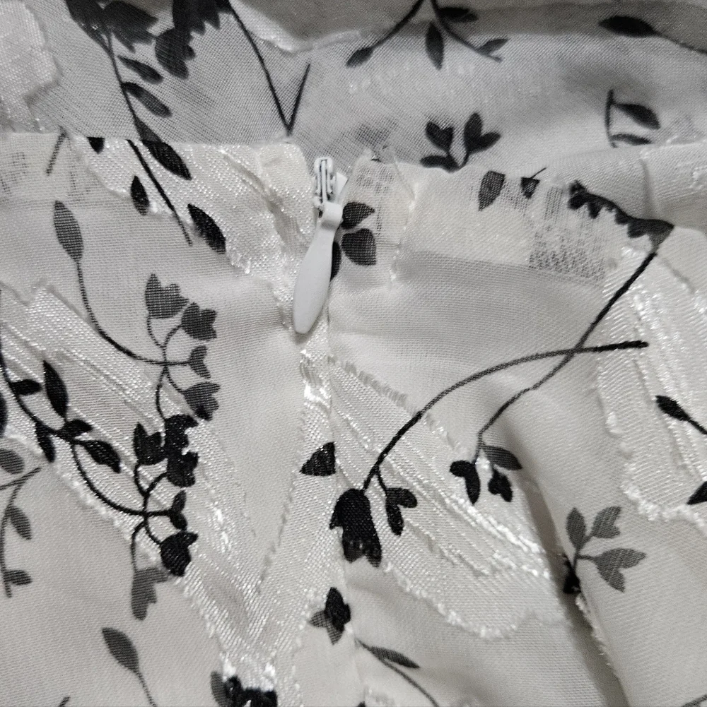 Lulu's White Floral Wrap Mini Dress with Long Bishop Sleeves - Picture 8 of 9